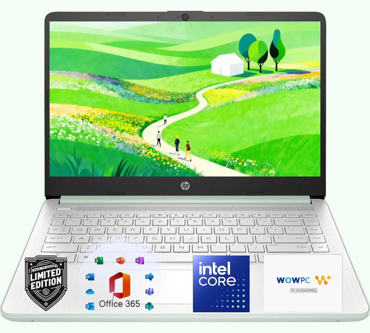Portátil HP Ultrabook con Office 365 y Copilot AI • CPU Intel de 4 núcleos • 1, 1 TB de almacenamiento (1 TB en OneDrive y 128 GB SSD) • 32 GB de RAM • Windows 11 sin auriculares