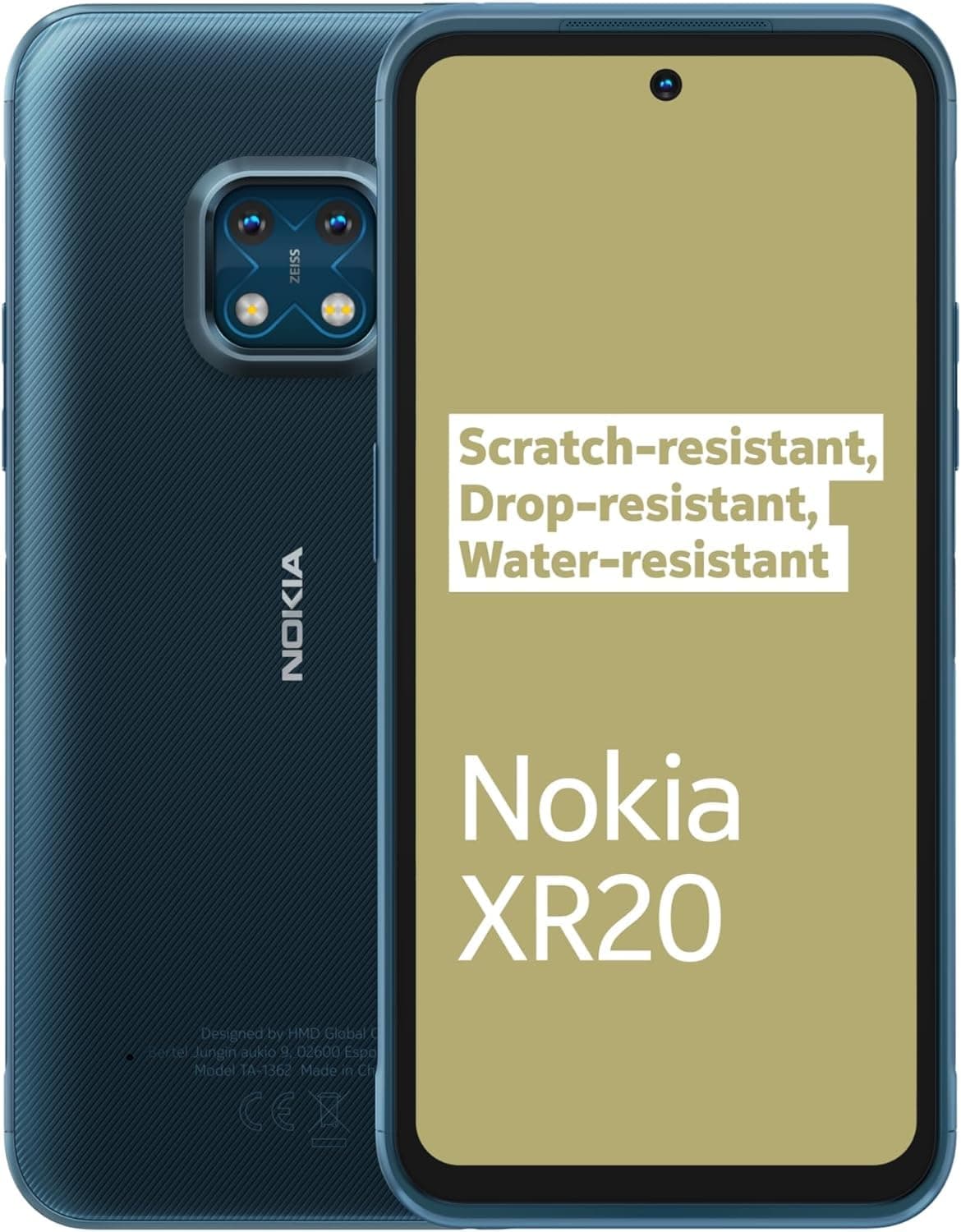 Nokia XR20 Dual-SIM 64 GB ROM + 4 GB RAM (Solo GSM | Sin CDMA) Smartphone 5G Desbloqueado de Fábrica (Azul Ultra) - Versión Internacional VMA750E9DE1LV0
