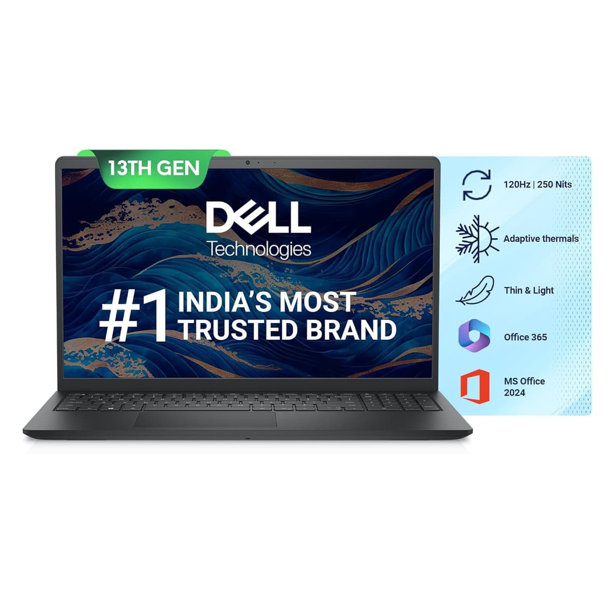 DELL Inspiron 15 3530 Laptop para Negocios, 15.6" FHD Táctil, Intel Core i5-1334U, 16GB RAM, 1TB SSD, Microsoft Office 2024 de por vida, Webcam, HDMI, Wi-Fi 6, Windows 11 Pro, Negro