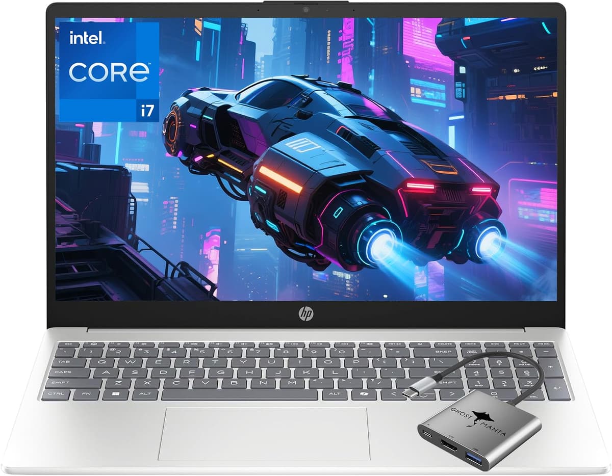 Laptop HP i7 con pantalla táctil, Intel Core i7-1355U de 10 núcleos (rinde como Core 7), 16 GB RAM, SSD 1 TB, 15.6" FHD, gráficos Intel Iris Xe, Windows 11 hasta 11H, batería, Wi-Fi 6 con accesorios para negocios y juegos