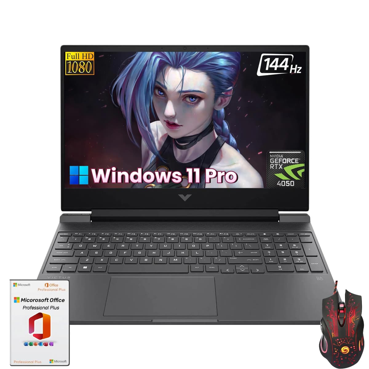 HP Victus 15 - Intel i5-13420H, 15.6" FHD 144Hz, GeForce RTX 4050, 64GB, 2TB SSD, Windows 11 Pro HP Victus Gaming Laptop