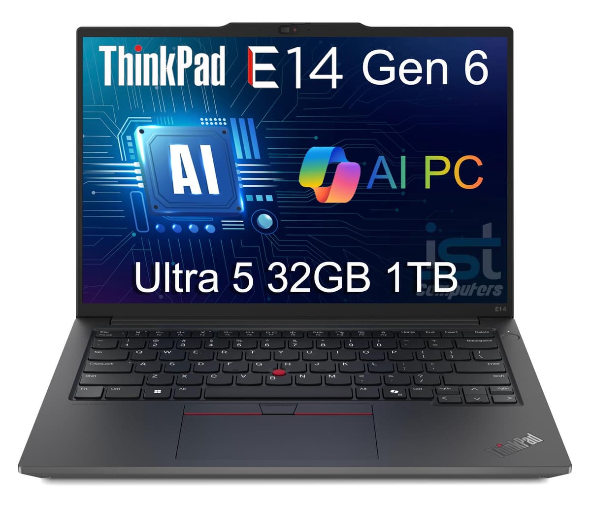 ist computers Lenovo ThinkPad E14 Gen 6 Laptop empresarial con IA (14" FHD+ antirreflejo, Intel 12 núcleos Ultra 5 125U (> i7-1355U), 32 GB DDR5, 1 TB SSD, retroiluminado, lector de huellas, webcam 1080p, Thunderbolt 4, Windows 11 Pro) ThinkPad E14 Gen 6 21M7