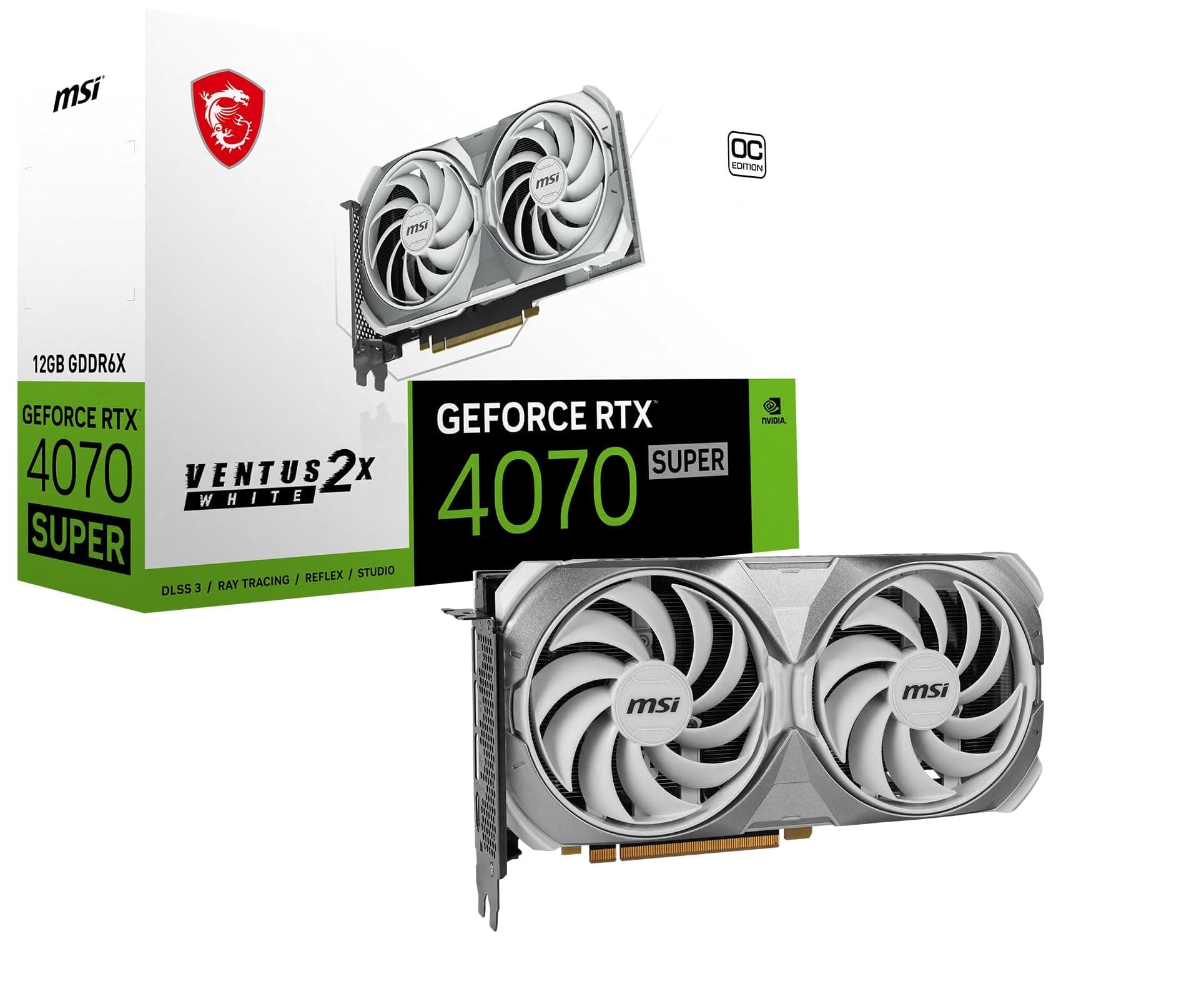 MSI GeForce RTX 4070 Super 12GB Ventus 2X White OC G4070S12V2WC