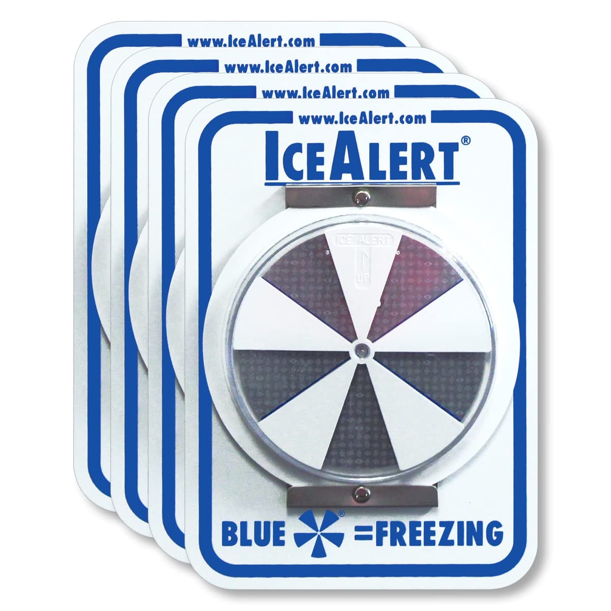 SmartSign Pack x4 Indicador de Alerta de Hielo - Señal 12 x 7 pulg con Soporte de Poste y Placa Antirrobo HBF4