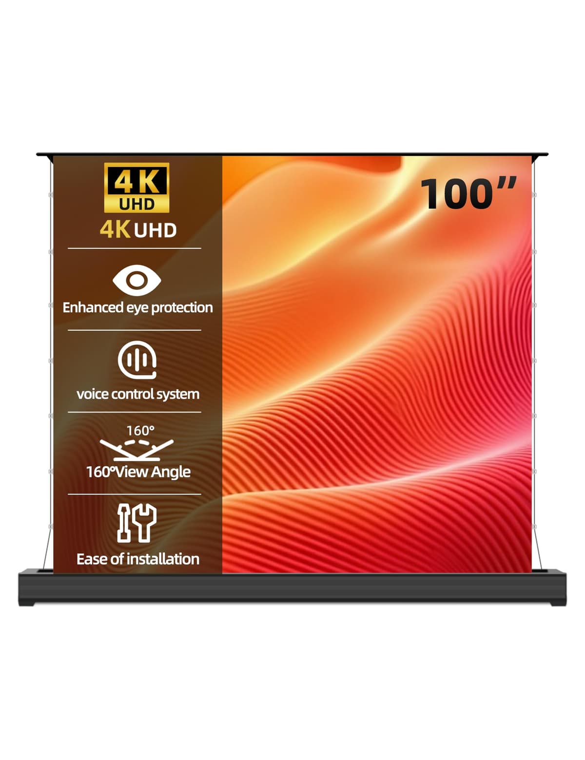 Acmejm Pantalla Motorizada 100" Matte White Floor Rising para UST Long Throw 16:9 4K/8K 100 In/16:9