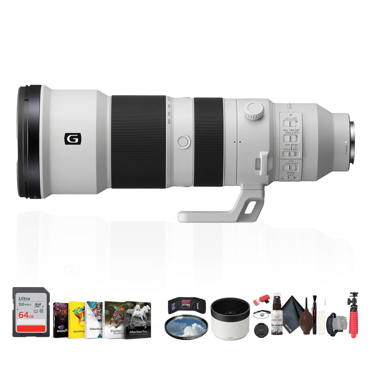 Sony FE 400-800mm f/6.3-8 G OSS + Software + 64GB + Trípode Flexible + Filtro UV y más SEL400800G_EDIAV_2