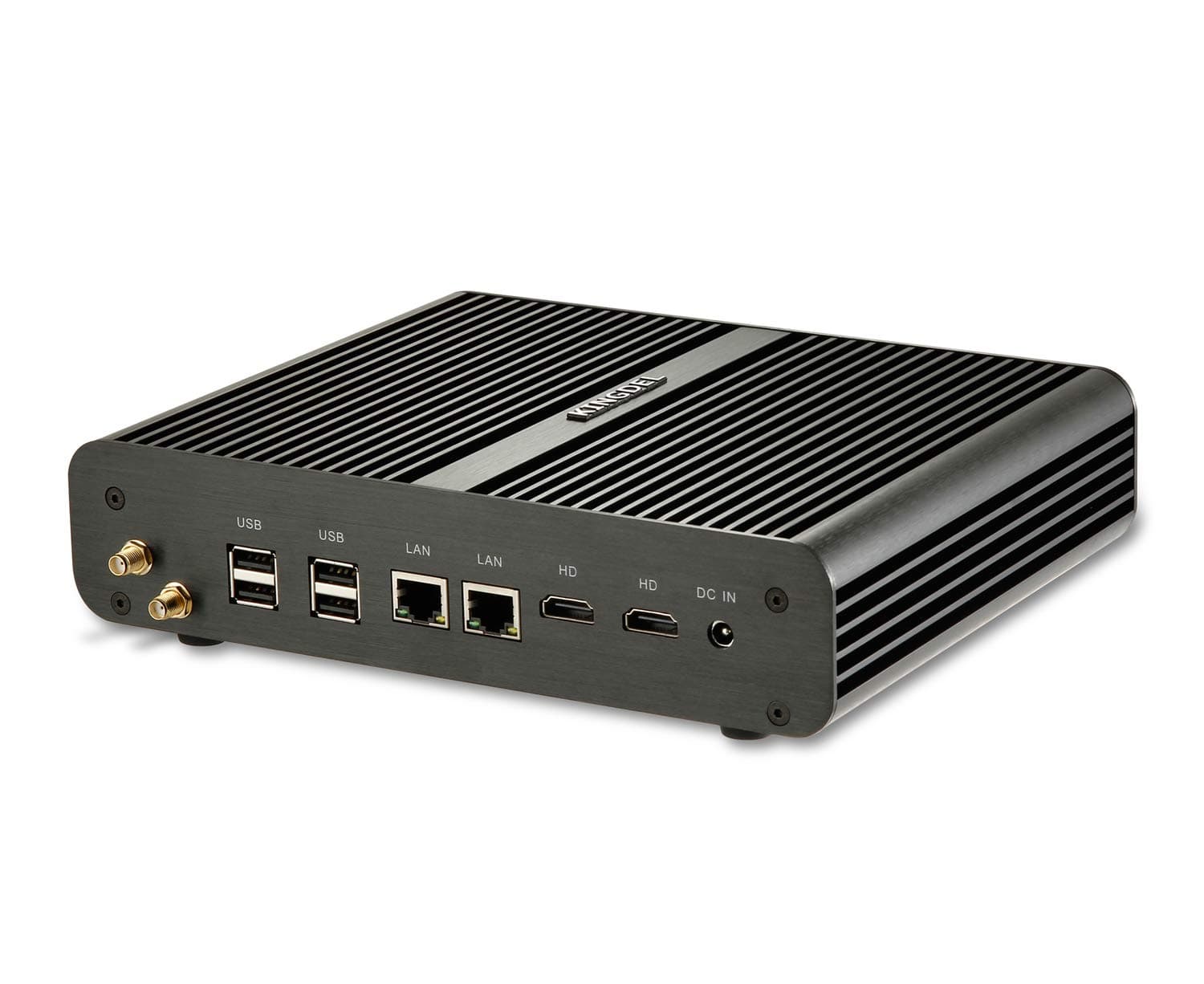 KINGDEL Mini PC Industrial Fanless, CPU i7 Dual Core, 16GB RAM, 128GB SSD+1TB HDD, 2 puertos HDMI, 2 LAN, 4 USB 3.0 NC960
