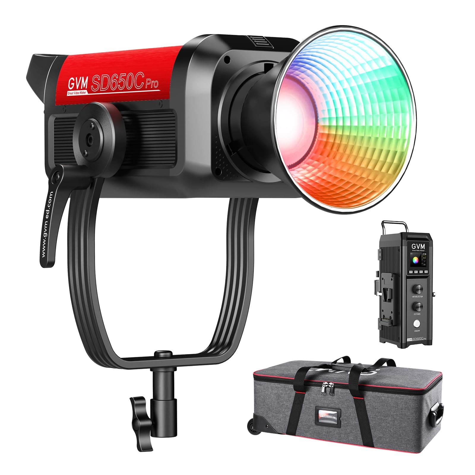 GVM PRO SD650C 650W Luz RGB LED COB con Bowens, DMX y IP65 6666555CCC