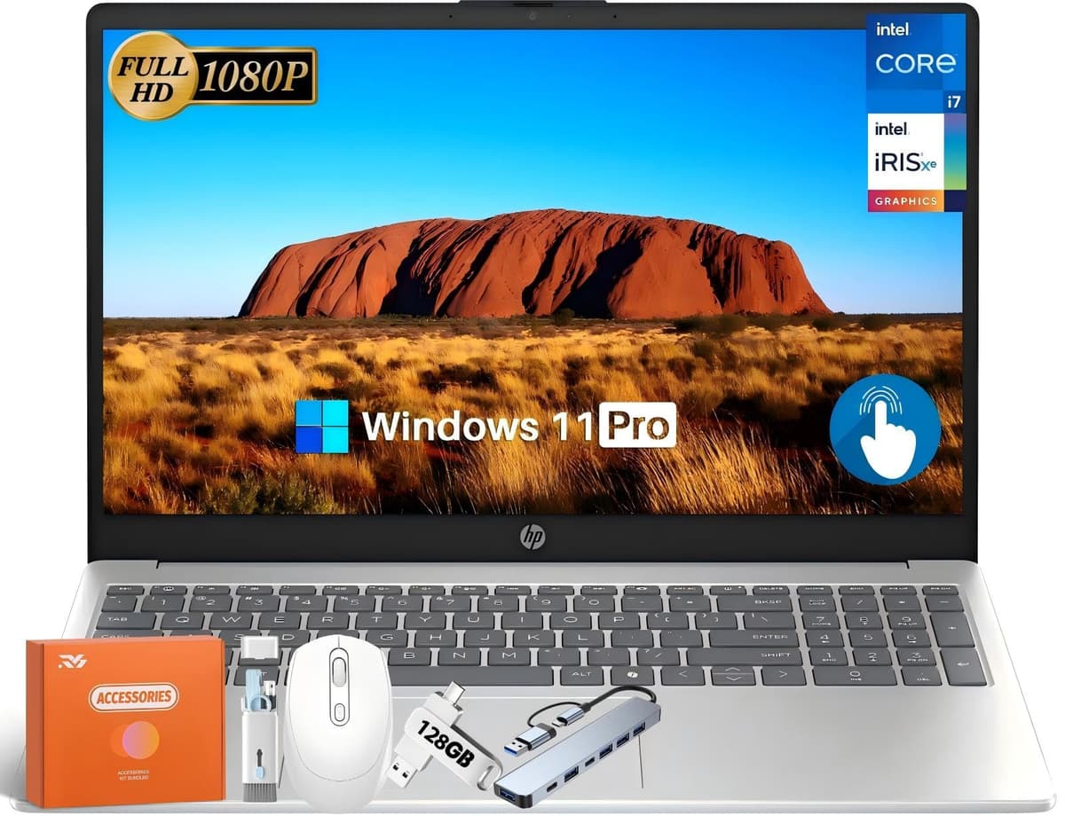 HP Laptop 15.6" FHD táctil i7-1355U 32GB RAM 2TB SSD Windows 11 Pro