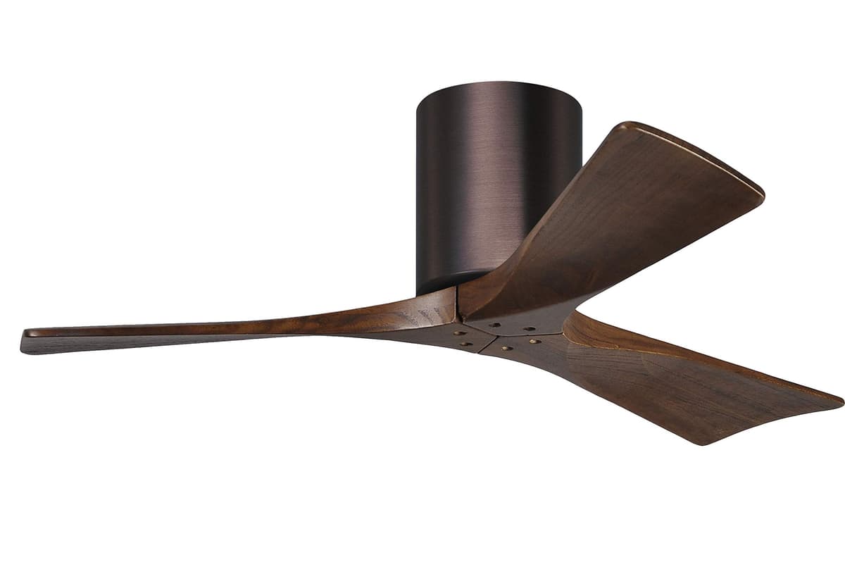 Matthews Irene IR3H-BB-WA-42 42" Empotrado DC, 3 aspas de madera de nogal, control remoto y de pared, resistente a la humedad