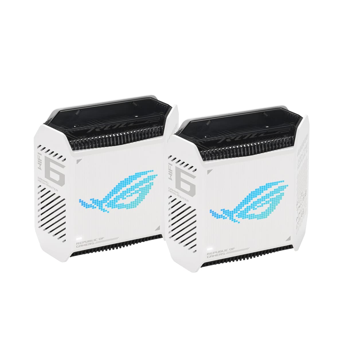 ASUS ROG Rapture GT6 (2PK) Tri-Band WiFi 6 Gaming Mesh - Cobertura hasta 5,800 sq ft, Puerto 2.5 Gbps, Moonlight White GT6(W-2-PK)