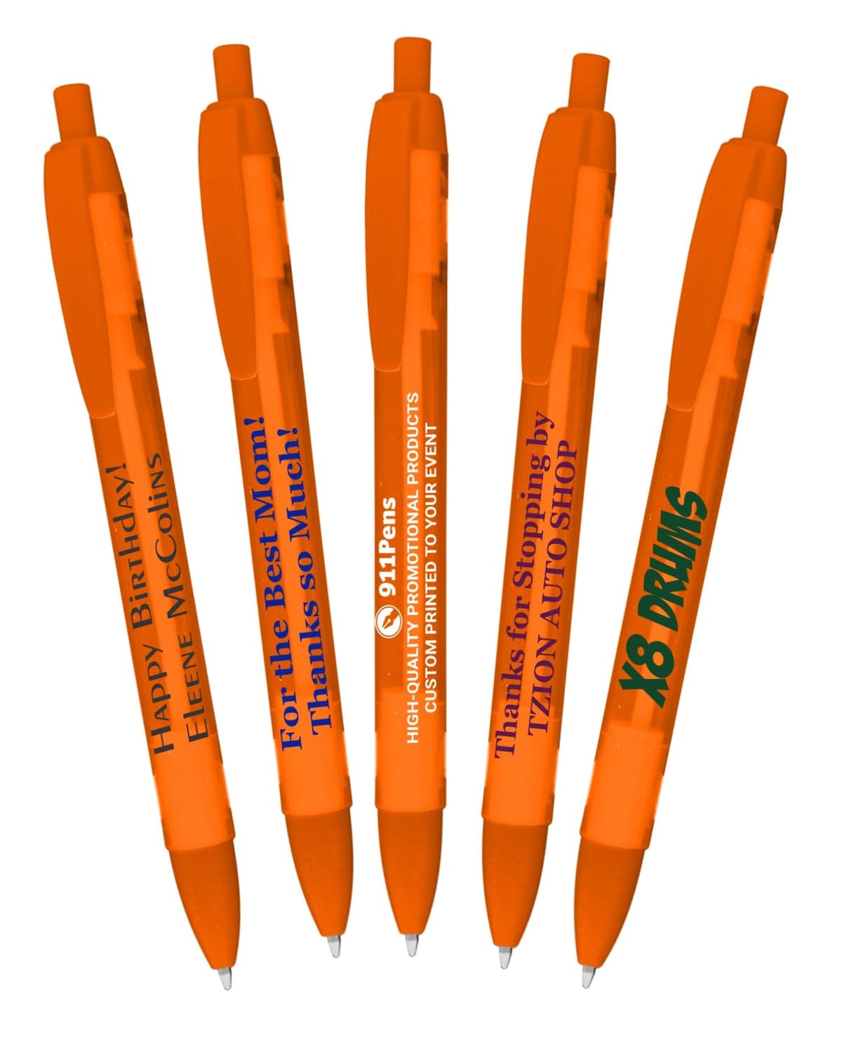 911 Pens 125CST Pack de 1000 bolígrafos clic personalizados, barril ancho helado naranja 125CST-1000-Orange