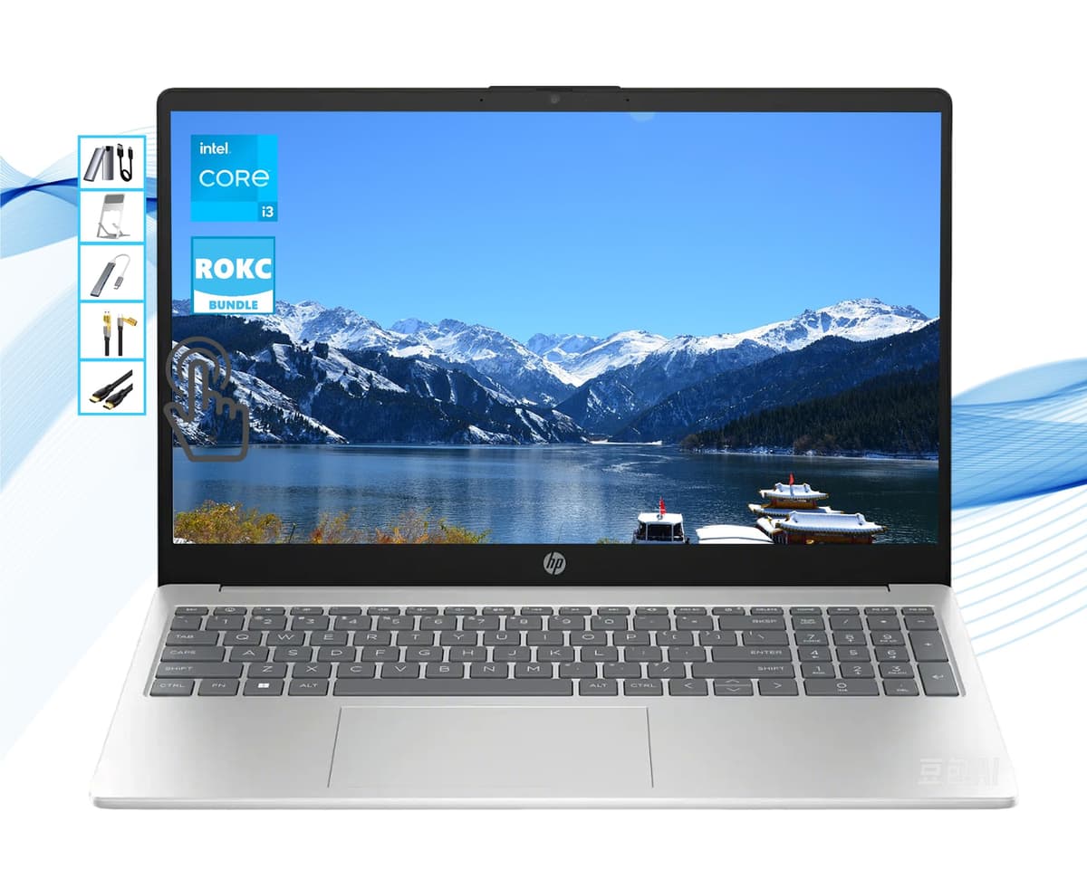 HP 15.6” Laptop RK Bundle - Intel Core i3-1215U, 64GB RAM, 2TB SSD + 128GB portátil, HD táctil, Windows 11 15-fd0023dx