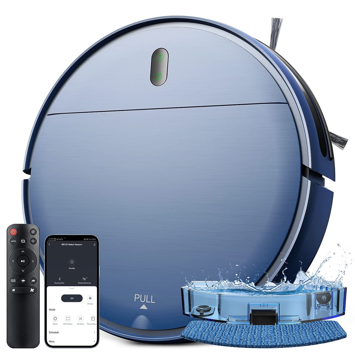 ZCWA Robot Vacuum and Mop Combo BR151BL 2 en 1 con WiFi, App y control por voz