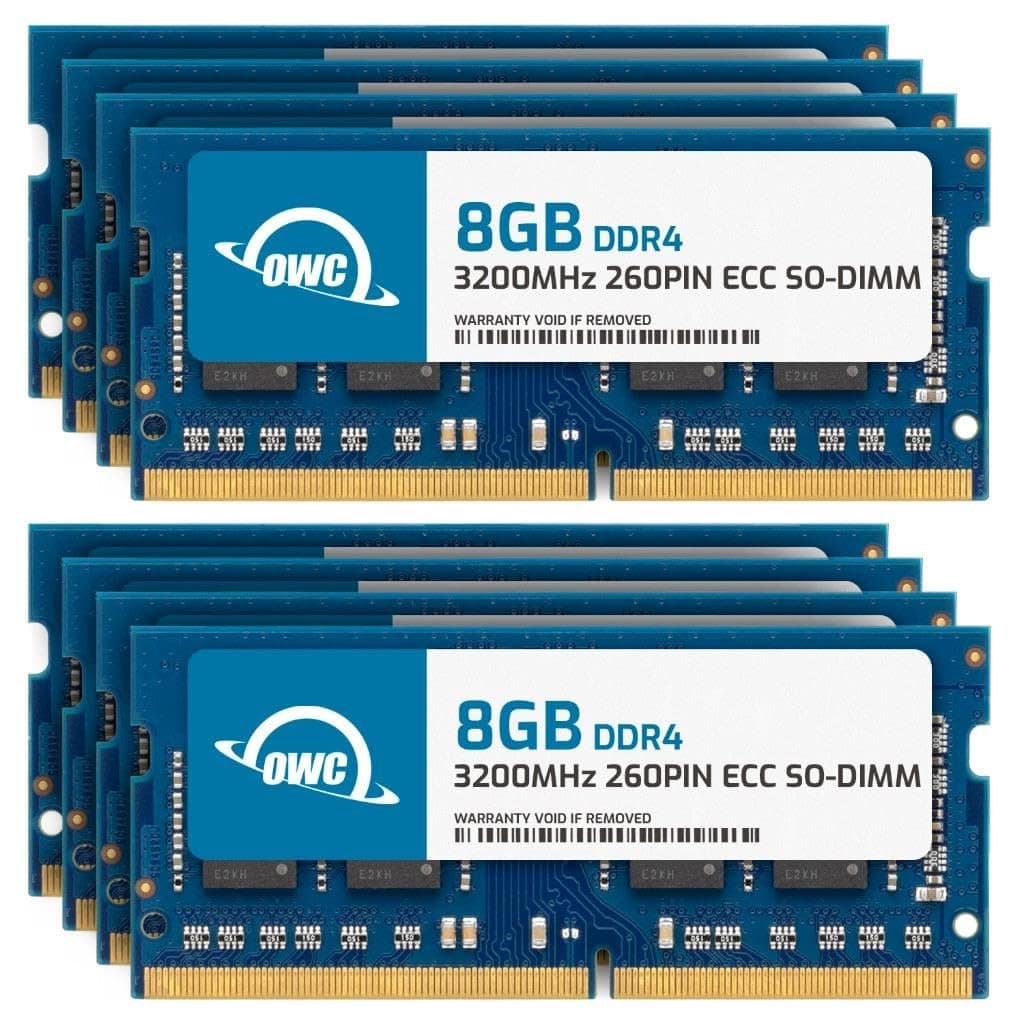 OWC 64GB (8x8GB) DDR4 3200MHz PC4-25600 CL22 1Rx8 ECC No bufferizado SODIMM 1.2V Memoria RAM de 260 pines OWC3C2D41R8064K