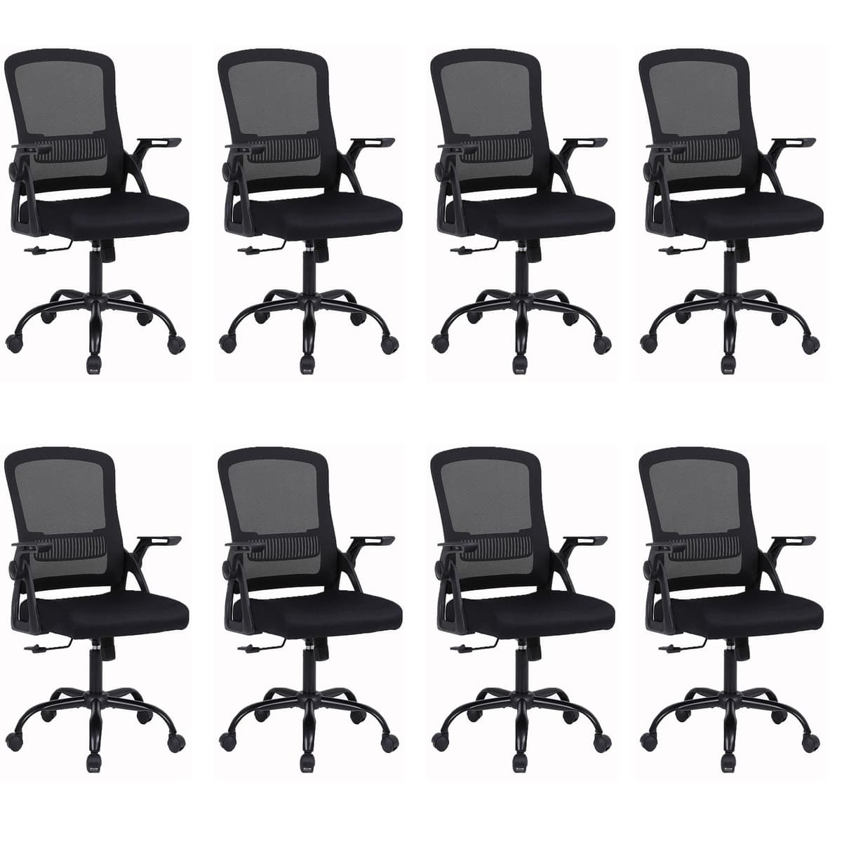 Silla de oficina ergonómica Ermnois 5006 con soporte lumbar y reposabrazos abatibles 5006SA01