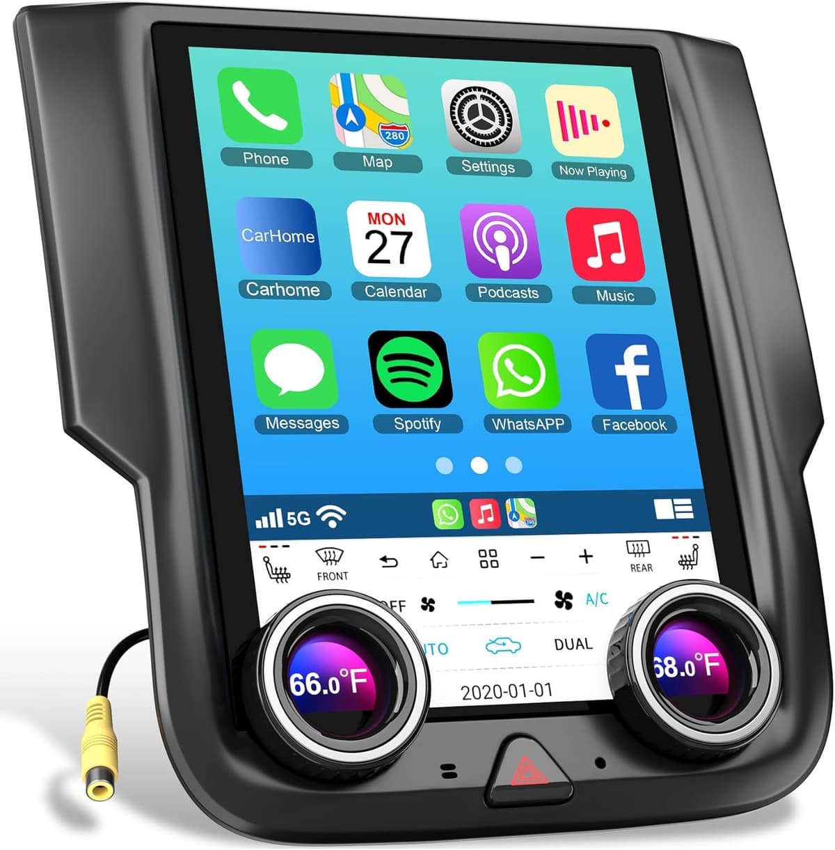Inexaccessories Para Dodge Ram 1500/2500/3500 Radio Carro Android 13 AC Automático 8 núcleos, Pantalla Táctil IPS de 10.4 pulgadas, Estéreo de Auto con CarPlay/Android Auto Inalámbricos, GPS, WiFi, Bluetooth, FM, DVR