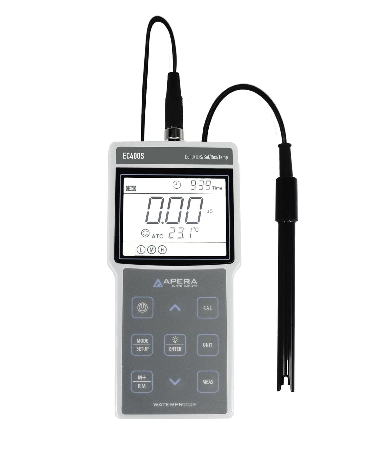 Apera AI422 EC400S Medidor Portátil EC/TDS/Salinidad/Resistividad - Kit con Sonda y Estuches