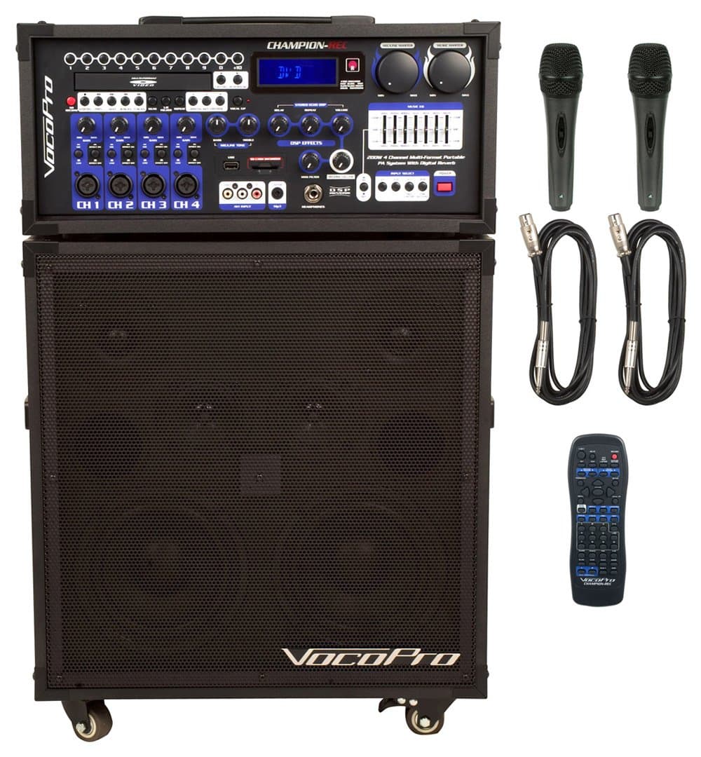 VocoPro CHAMPION-REC 200W Sistema P.A. Portátil con Grabador Digital CHAPION-REC BASIC (HEAD & SPEAKER)