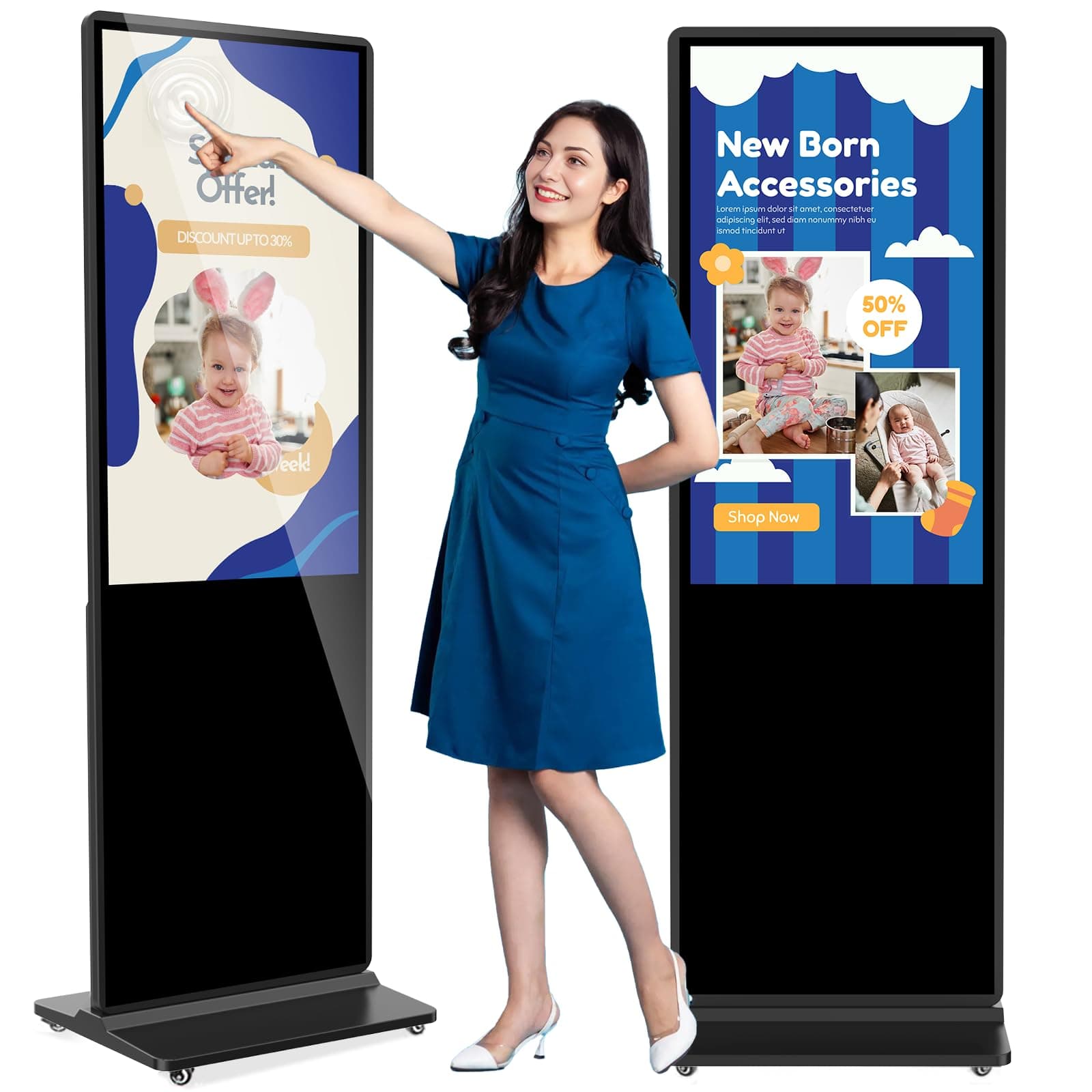 YCKJNB 43" Pantalla táctil para señalización interior con CMS y Android QIXZOCV-43-B-HB
