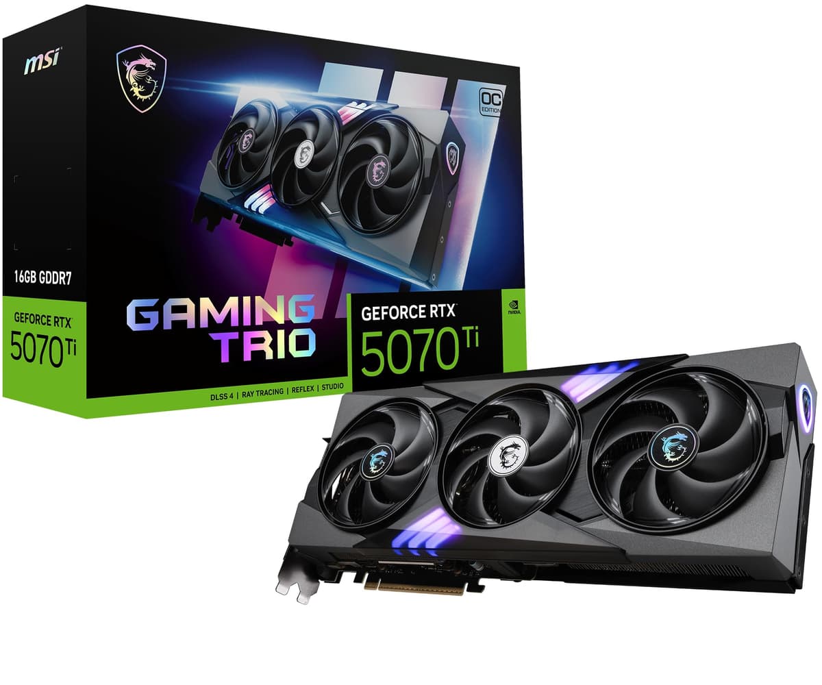 msi Gaming RTX 5070 Ti 16G Gaming Trio OC, 16GB GDDR7,256-bit, DisplayPort x3, HDMI GeForce RTX 5070 TI 16G GAMING TRIO OC