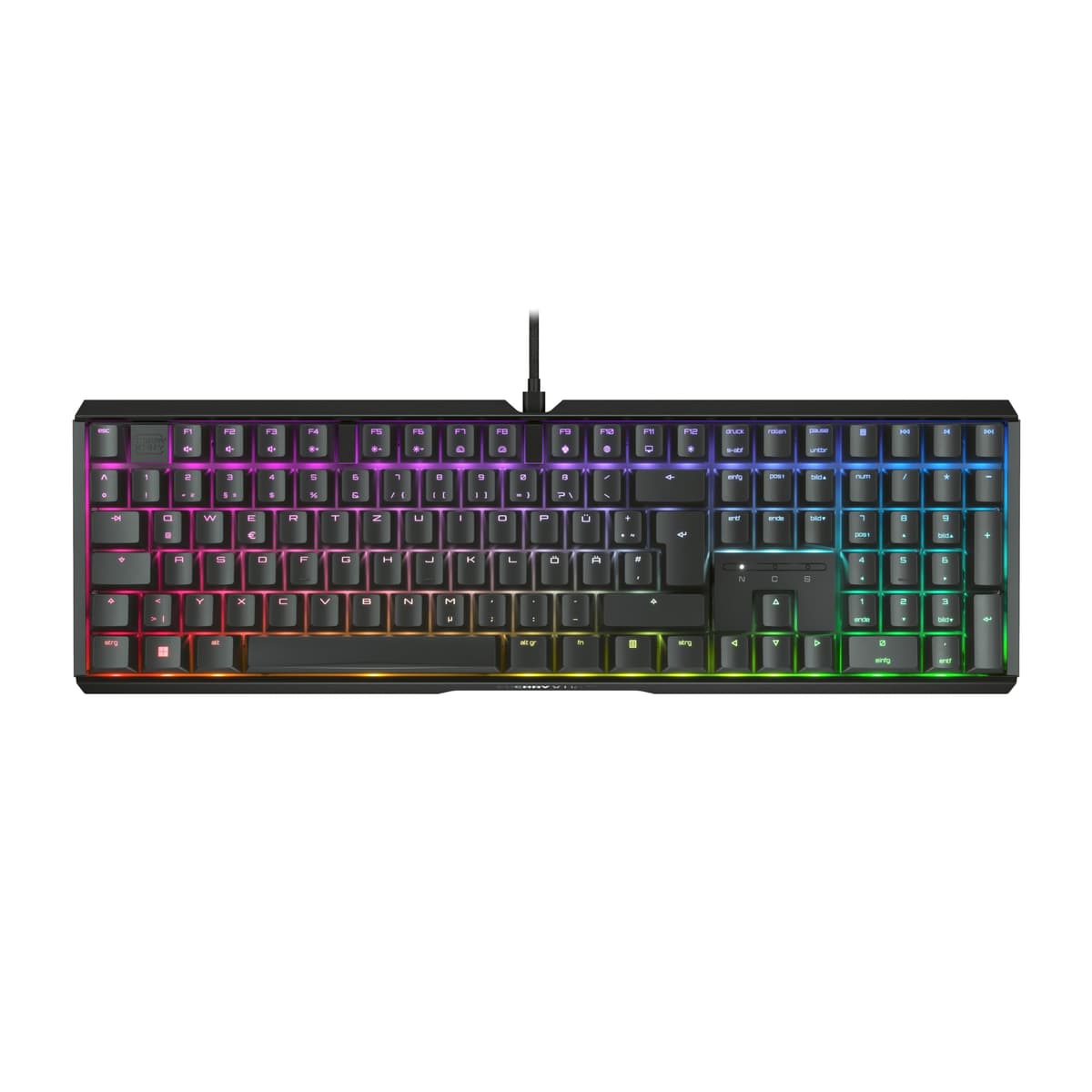CHERRY XTRFY MX 3.1, Teclado Mecánico para Juegos, Distribución Alemana (QWERTZ), Iluminación RGB, Carcasa de Aluminio, Conexión USB-A, Interruptores MX2A BROWN, Negro G80-3890LIADE-2
