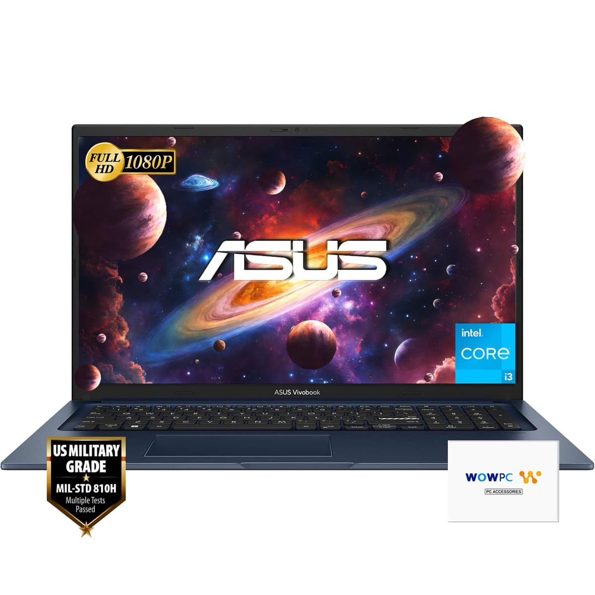 ASUS Vivobook 17.3", Procesador Intel Core i3-1215U de 6 núcleos (Mejor que i7-1165G7), 12GB RAM, 512GB SSD, Pantalla FHD IPS, Gráficos Intel UHD, USB-C, HDMI, Wi-Fi 6E, Windows 11 Pro, USB de recuperación WOWPC