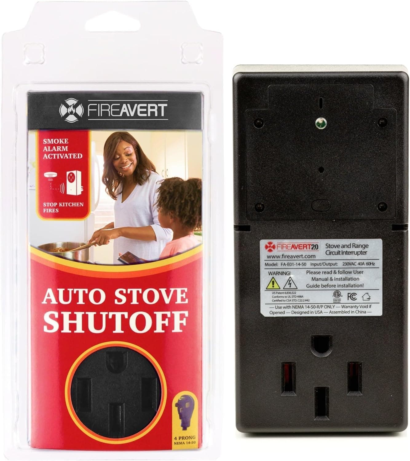 FireAvert Apagador Automático para Estufa Eléctrica (4-Prong) Paquete x10