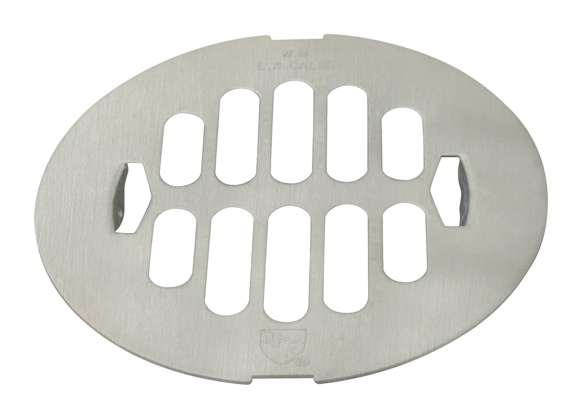 Westbrass D3198-100-07 Rejilla coladora para ducha de latón de 4-1/4" OD con encastre, cubierta de drenaje, níquel satinado (paquete de 100)
