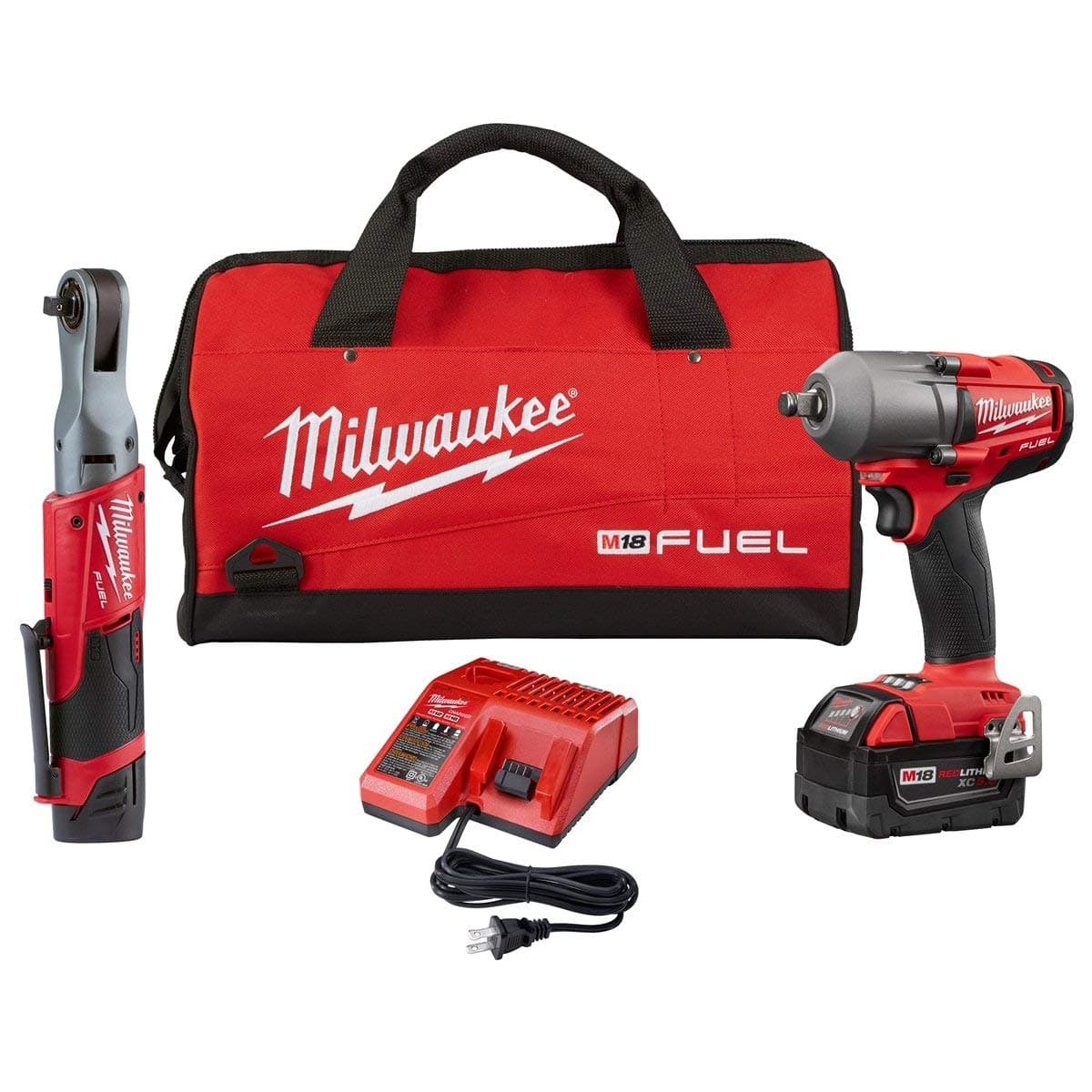 Milwaukee Kit 2591-22: M12 Fuel 3/8" Ratchet y M18 Fuel 1/2" Midtorque