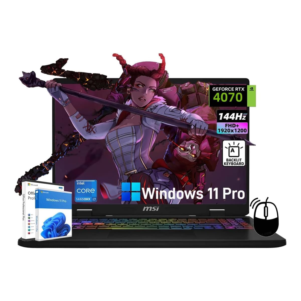 MSI Crosshair - 16" FHD+ 144Hz, Intel i7-14650HX, 64GB DDR5, 1TB SSD, GeForce RTX 4070, Windows 11 Pro