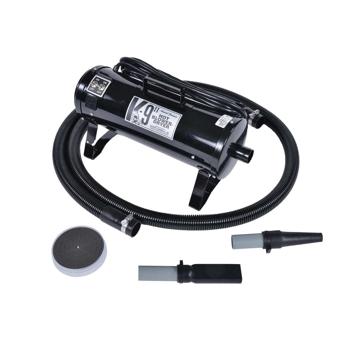 Secador de Perros K9 II de Electric Cleaner Company - Secador de Alta Potencia, 10' Manguera, Deshedding, Negro