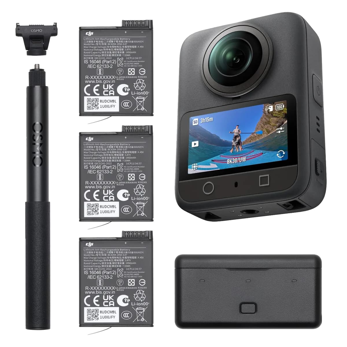 DJI Osmo 360 Adventure Combo 8K 360° con 128GB y 3 Baterías 1950mAh 0190021996052