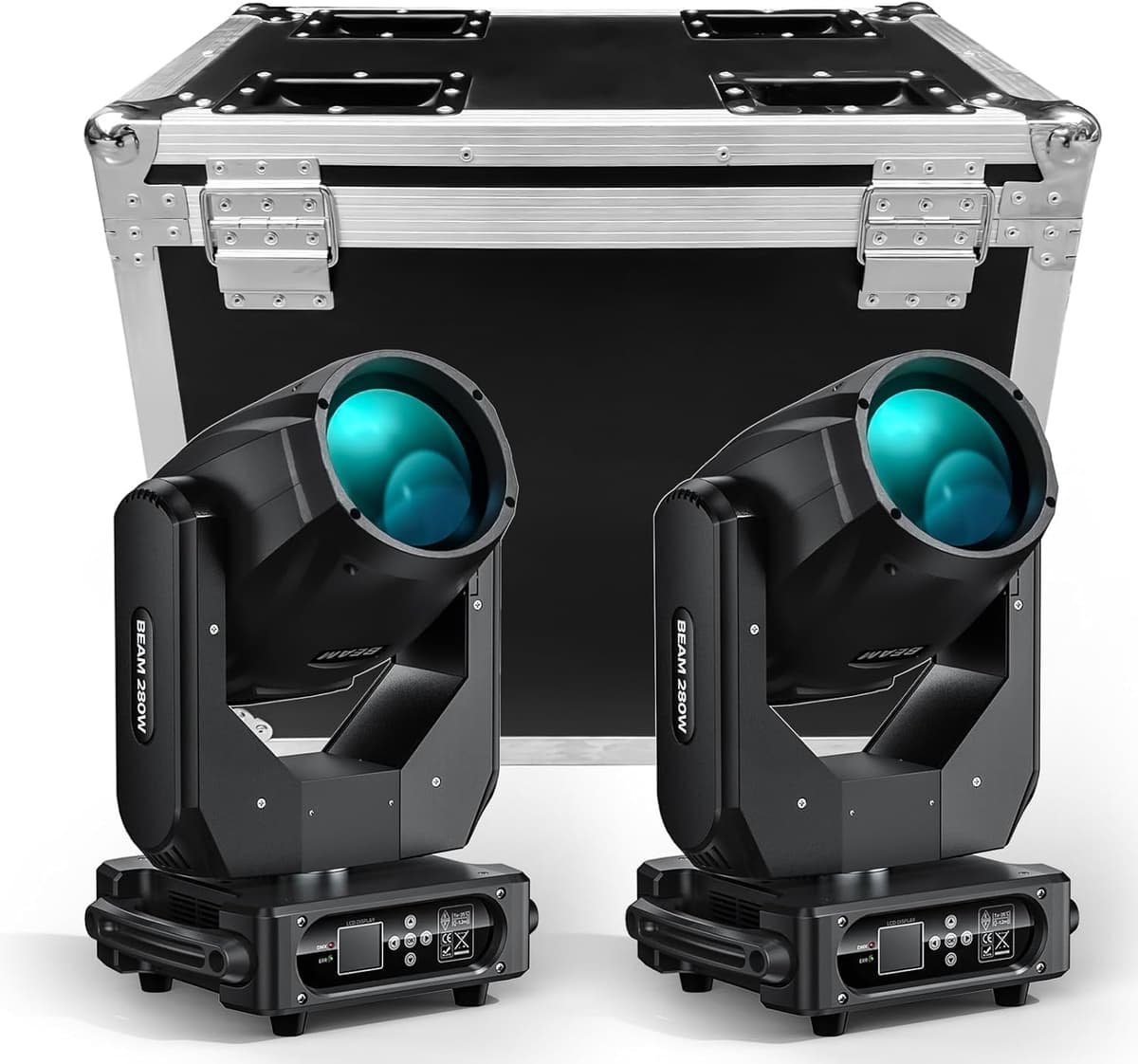 WZYBUTA 2PC Moving Head 280W 10R con Case, 17 Gobos 15 Colores DMX512 Prism Rainbow Spotlights ZQ02229X2H
