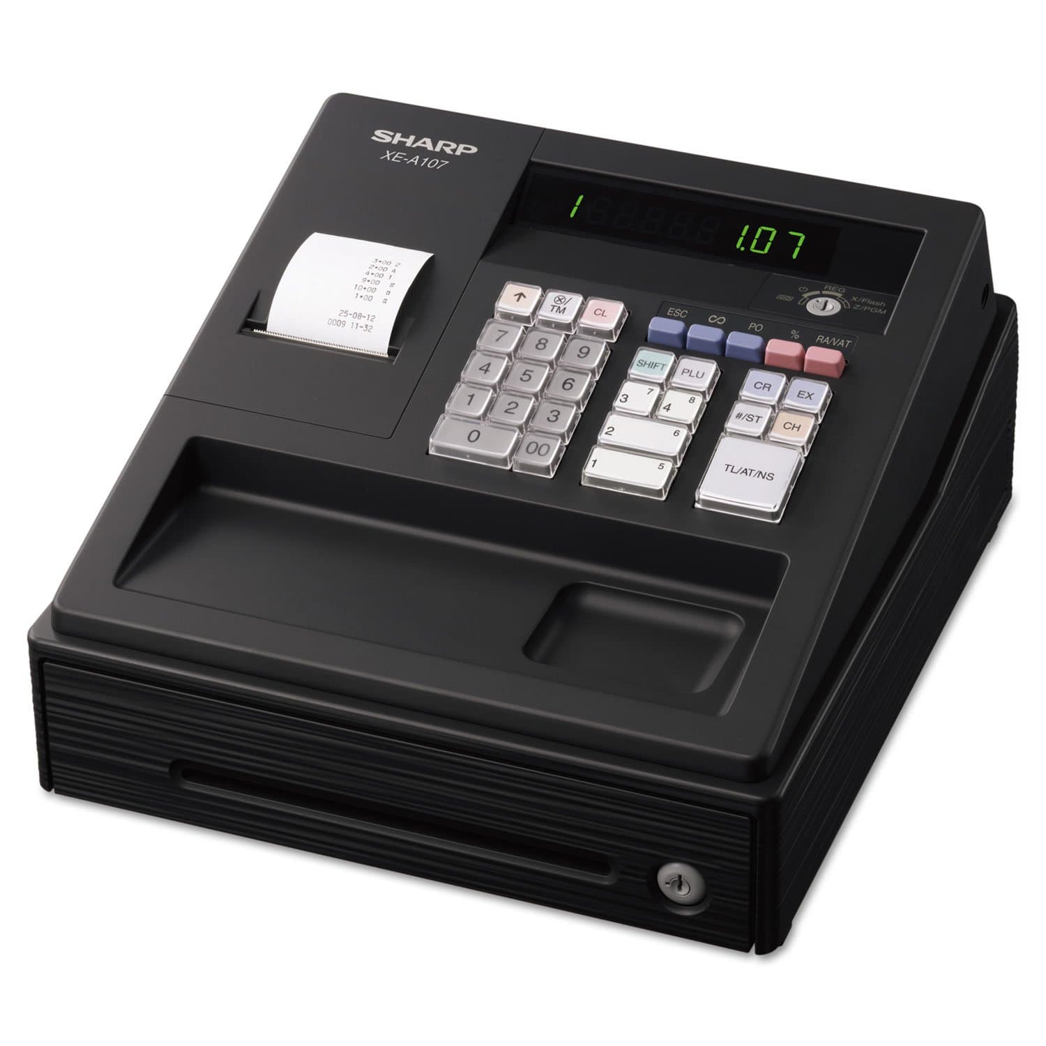 Sharp XEA107 Caja Registradora Drum Printer, 80 PLU, 4 Cajeros, LED SHRXEA107