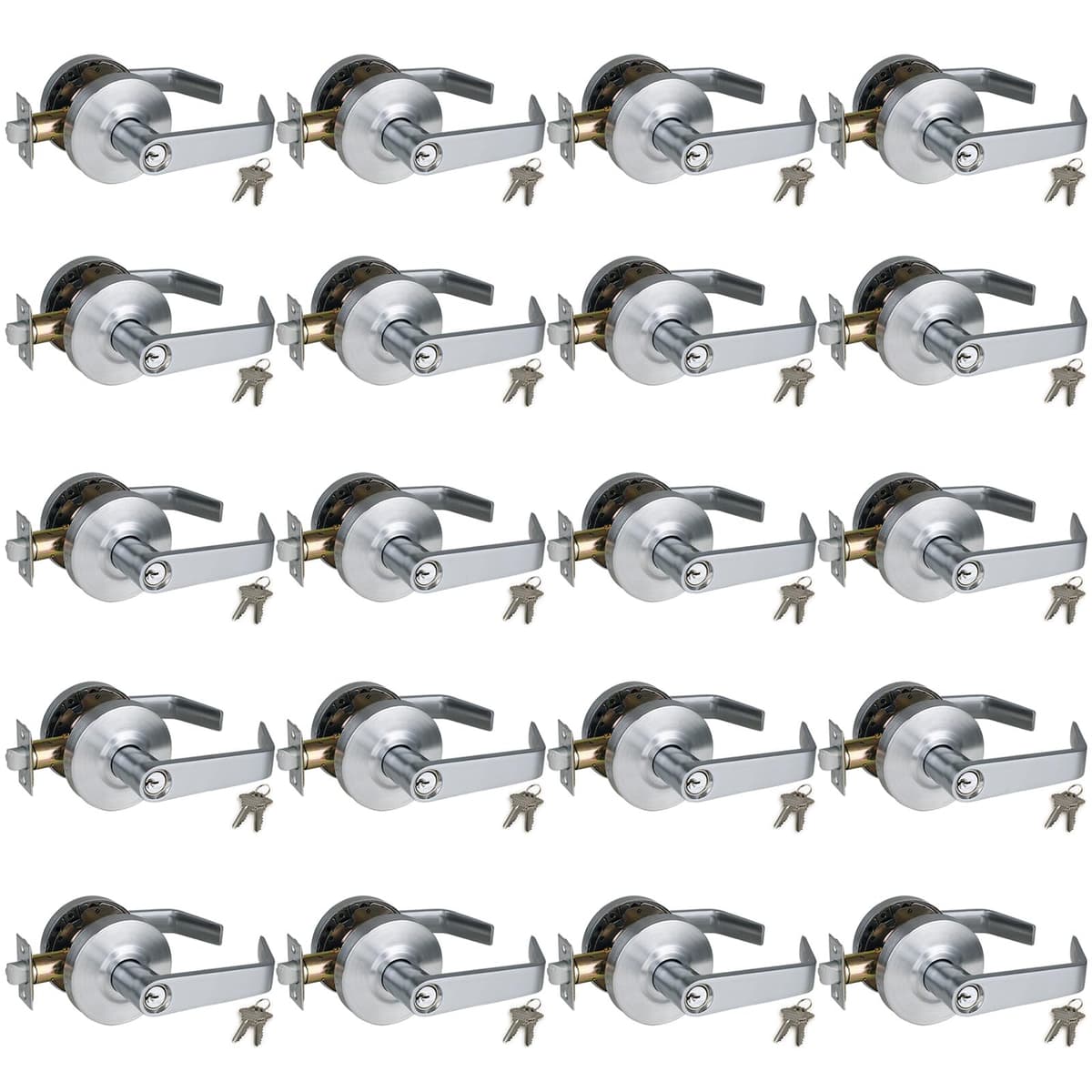 NEWBANG HARDWARE Manija de Almacén (Storeroom) Comercial con Satin Chrome 26D, GRD2-74ST-20P