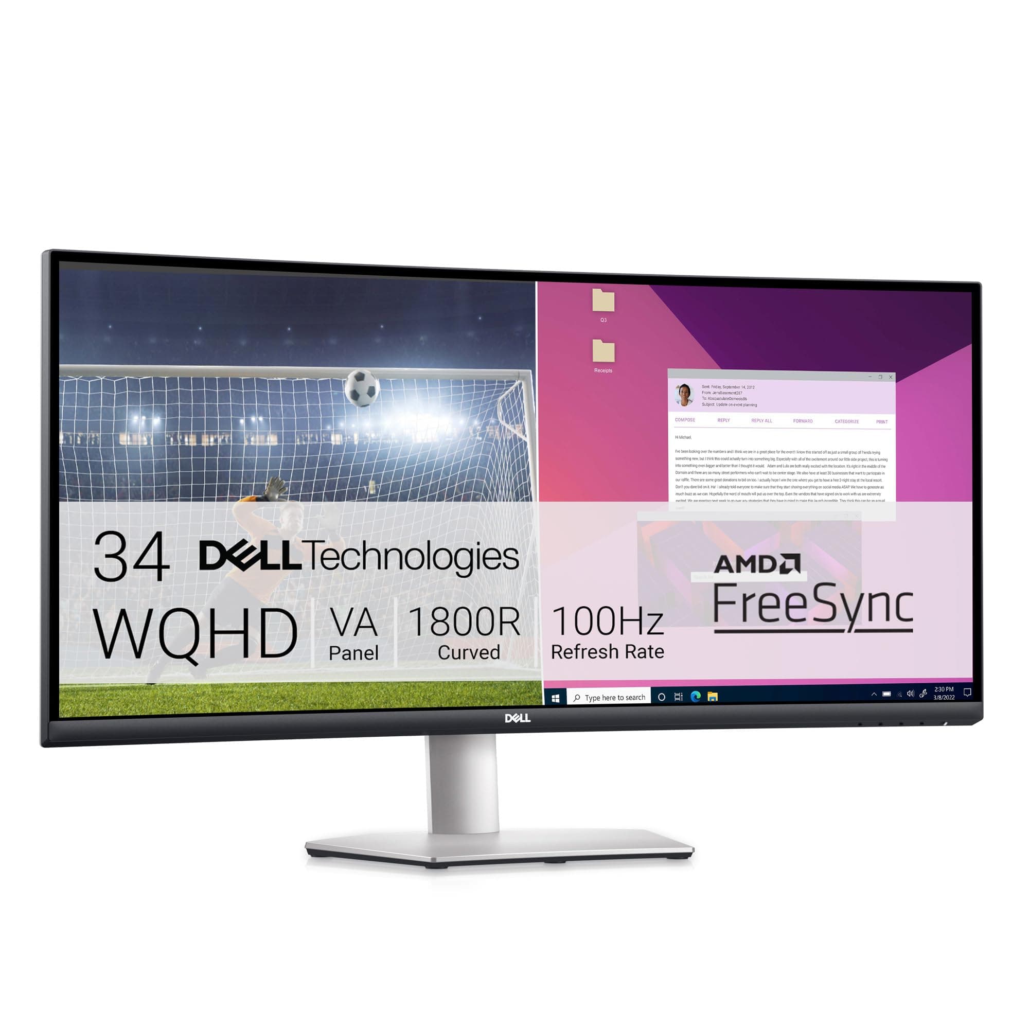 Dell S3423DWC Curvo 34" WQHD 3440×1440 con USB-C 210-BEJC