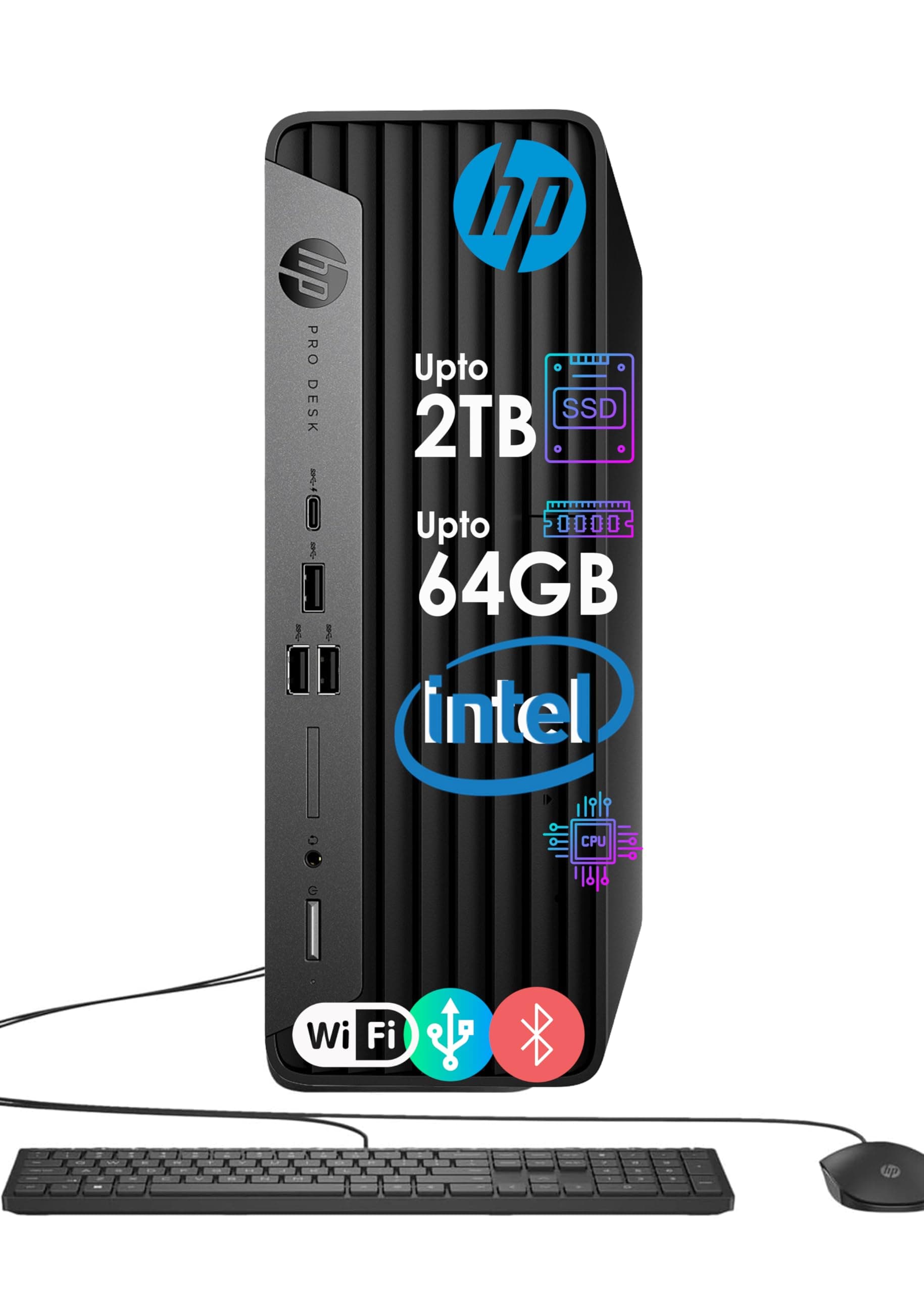 Computadora de Escritorio Empresarial HP ProDesk G9 SFF | CPU Intel de 13.ª generación Quad-core Ultra Rápida | Soporte para Doble Pantalla 4K | 8GB RAM, 512GB SSD | Wi-Fi | Bluetooth | HDMI, USB, RJ-45 | Windows 11 Pro | Con Teclado y Mouse
