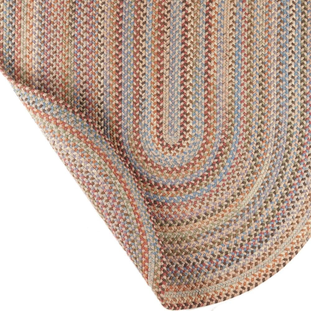 Super Area Rugs Cherry Hill Alfombra Trenzada de Lana - Butterfield Multi - 6' x 9' Oval RHO-CH57R072X108
