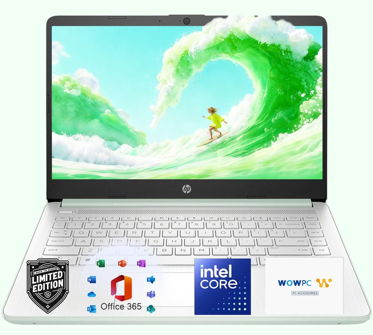 Portátil HP Ultrabook con Office 365 y Copilot AI • CPU Intel de 4 núcleos • Almacenamiento 1.1 TB (1 TB OneDrive y 128 GB SSD) • 32 GB RAM • Windows 11 sin mouse