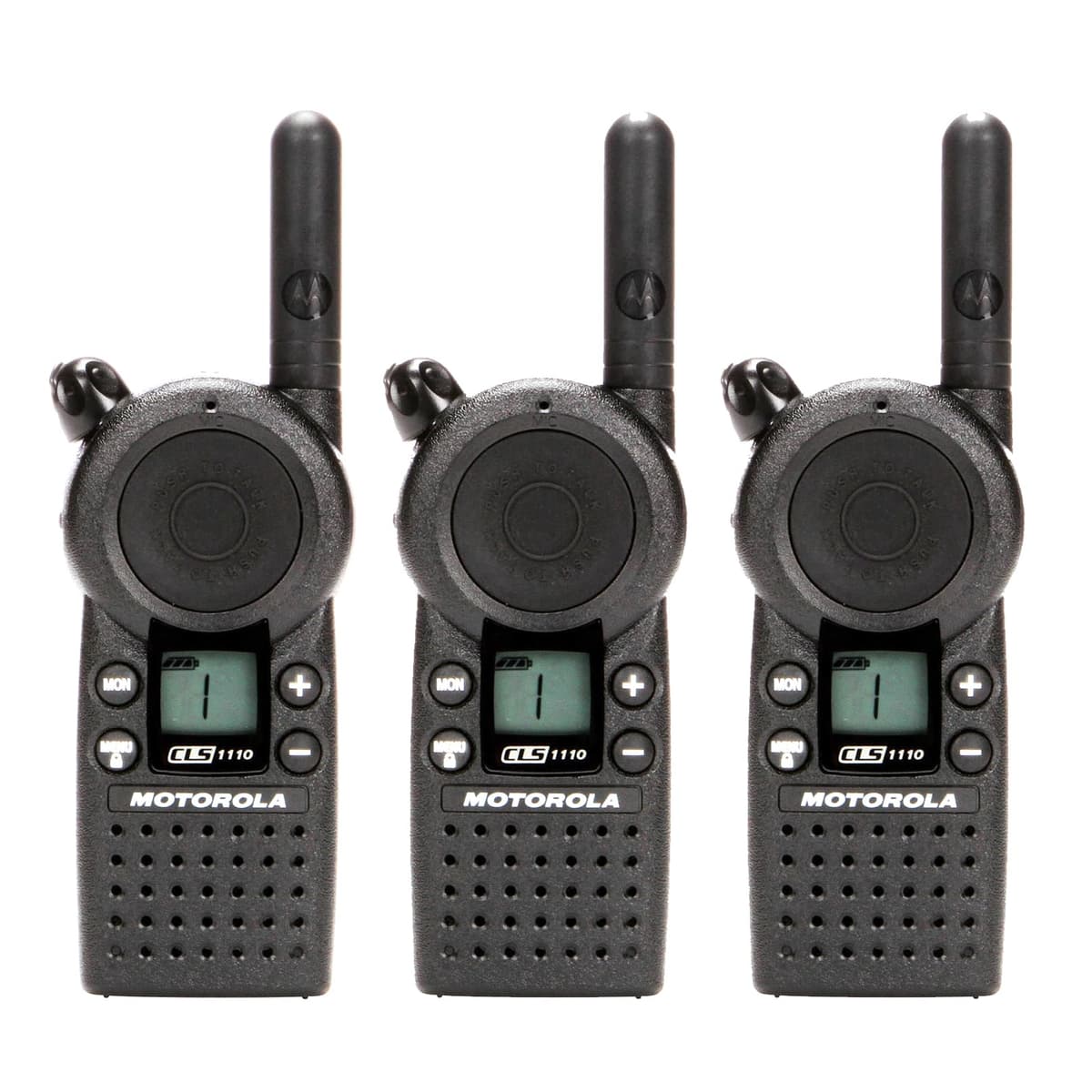 Pack de 3 radios Motorola CLS1110 (UHF) con accesorios