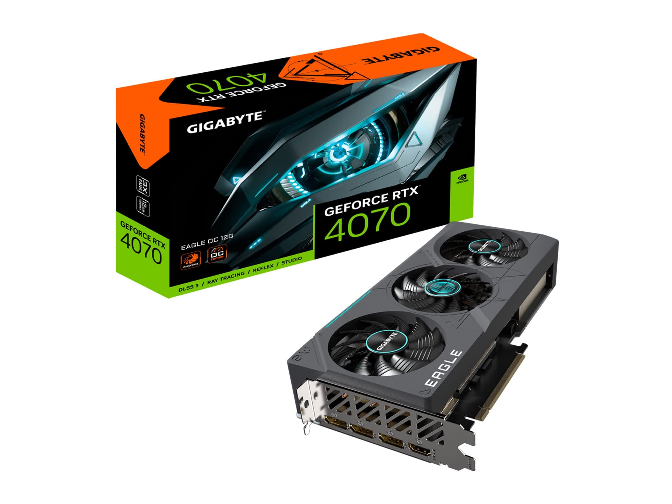 GIGABYTE GeForce RTX 4070 EAGLE OC 12G - 12GB GDDR6X, WINDFORCE, Dual BIOS GV-N4070EAGLE OC-12GD