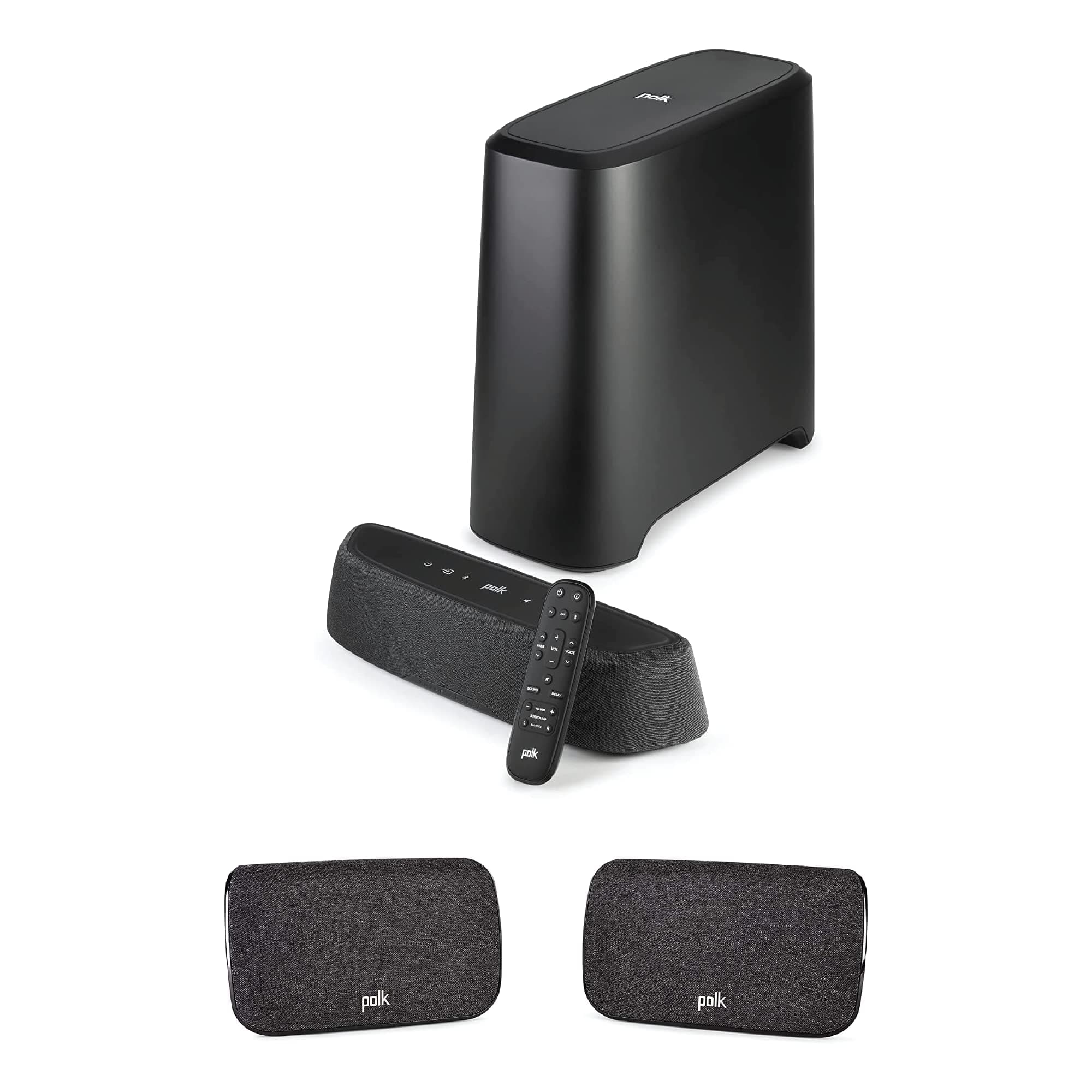 Polk Audio MagniFi Mini AX Sound Bar + Subwoofer inalámbrico y SR2 Surrounds (bundle)