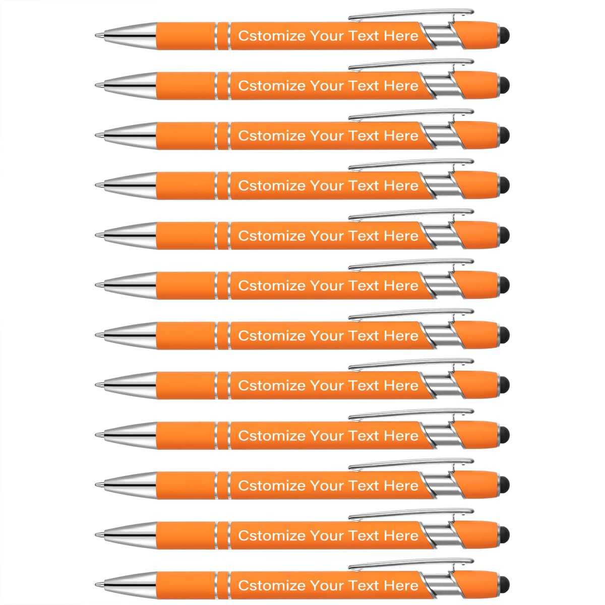 Kingluu 300 bolígrafos personalizados con stylus - tinta negra, suave escritura (Orange) YZBDZ001