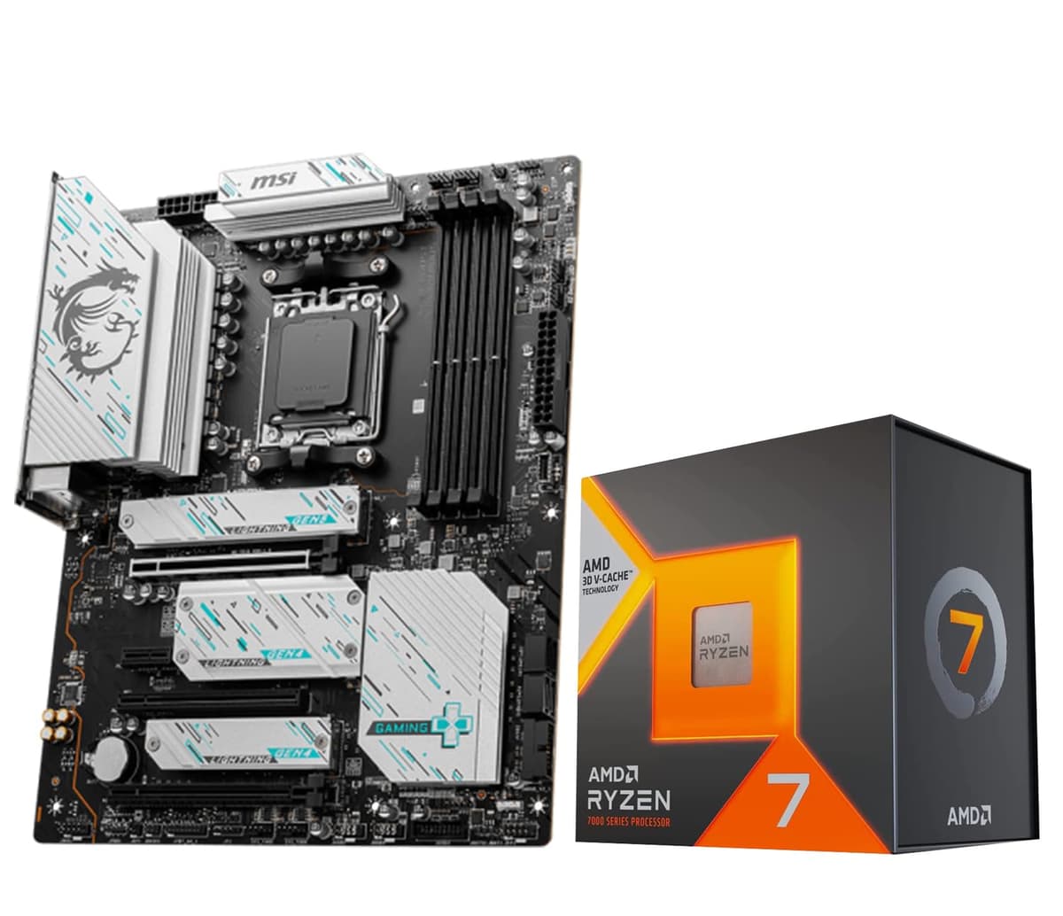 INLAND Micro Center Procesador AMD Ryzen 7 7800X3D con Placa Madre MSI X670E Gaming Plus, Socket AM5, DDR5, PCIe 5.0, WiFi 6E 7800X3DMAGB650THKWF