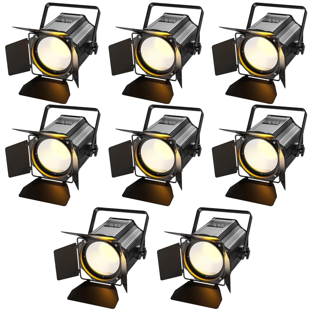 Sparklingtrack Stage Lights con Barn Doors, 200W COB LED Par Can Lights 2 en 1 Frío y Cálido, DMX512 Sound Activated, Pack 8 ZQ09012X8US