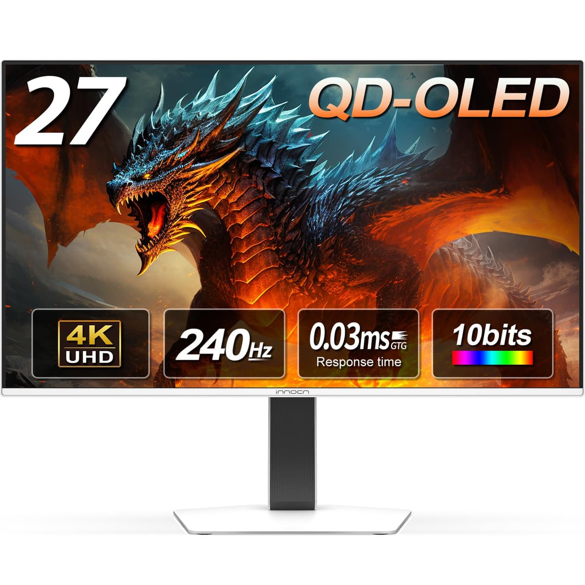 INNOCN GA27W1Q 27" QD-OLED 4K 240Hz Gaming Monitor 0.03ms, HDR400