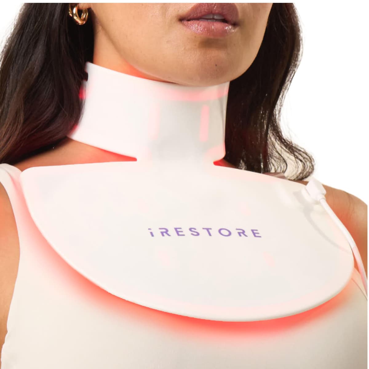 iRestore Illumina Máscara LED para Cuello y Pecho - Terapia de Luz Roja e Infrarroja (230 LEDs) - Dispositivo para Cuidado de la Piel (Blanco) 1