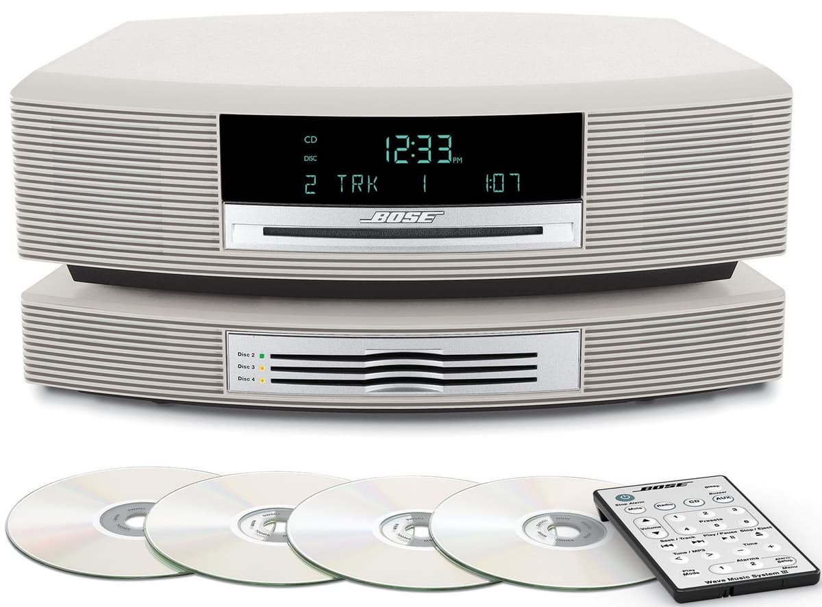 Bose Wave Music System con cambiador multi-CD - Platinum White (Renewed) BB-0386-cr