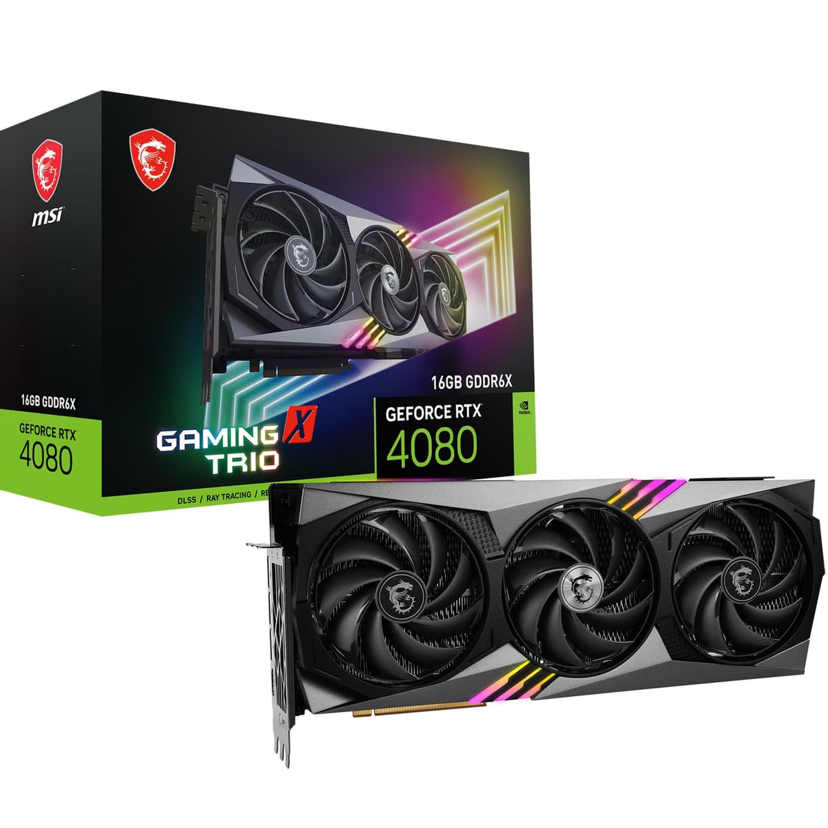 MSI GeForce RTX 4080 16GB GAMING X TRIO Tarjeta de Video 2610 MHz